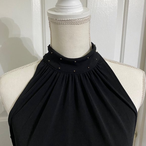 L Michael Kors Black Sleeveless Top w/Embellished Neckline - Picture 4 of 9